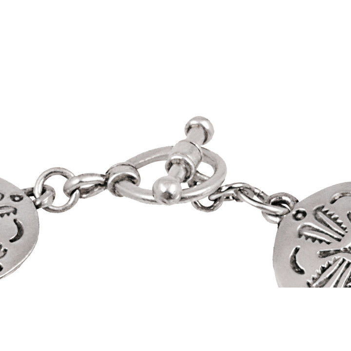 Liberty Nickel Western Toggle Silvertone Coin Bracelet Image 2