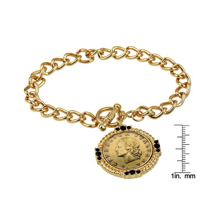 Italian 20 Lira Coin Toggle Bracelet Image 4