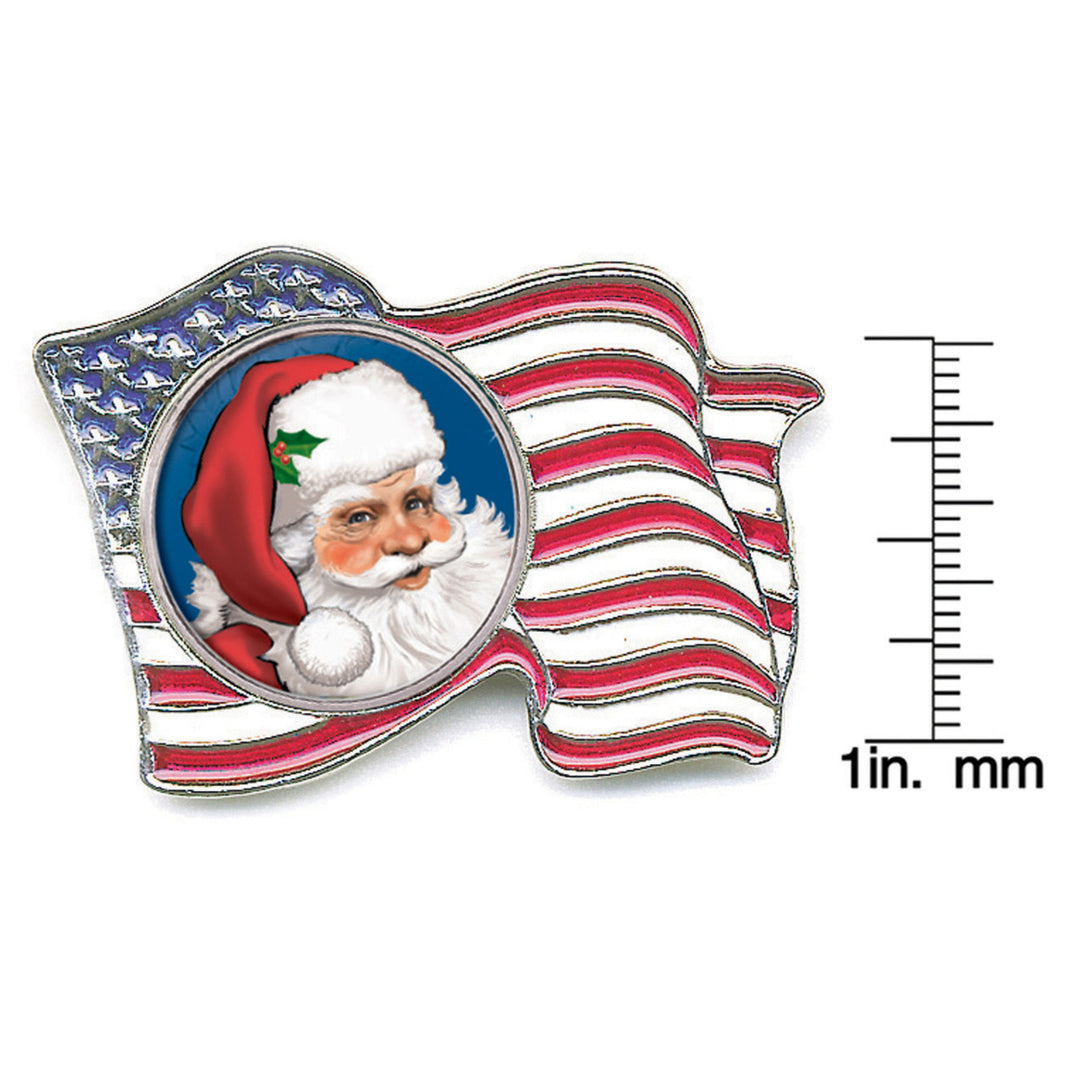 Santa Colorized Quarter Flag Pin Image 3