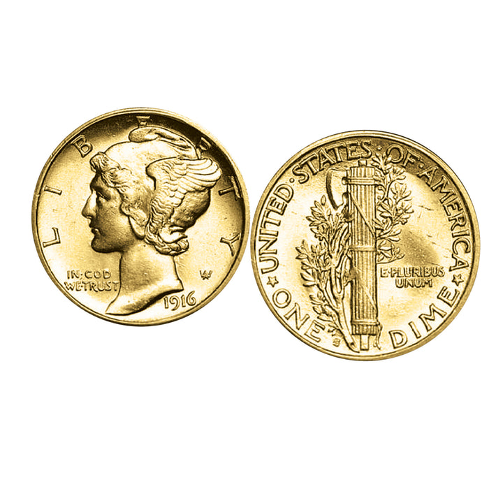 Gold-Layered Mercury Dime Cufflinks Image 1