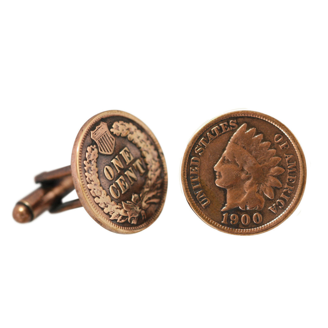 Copper Indian Head Coin Cuff Links Image 1