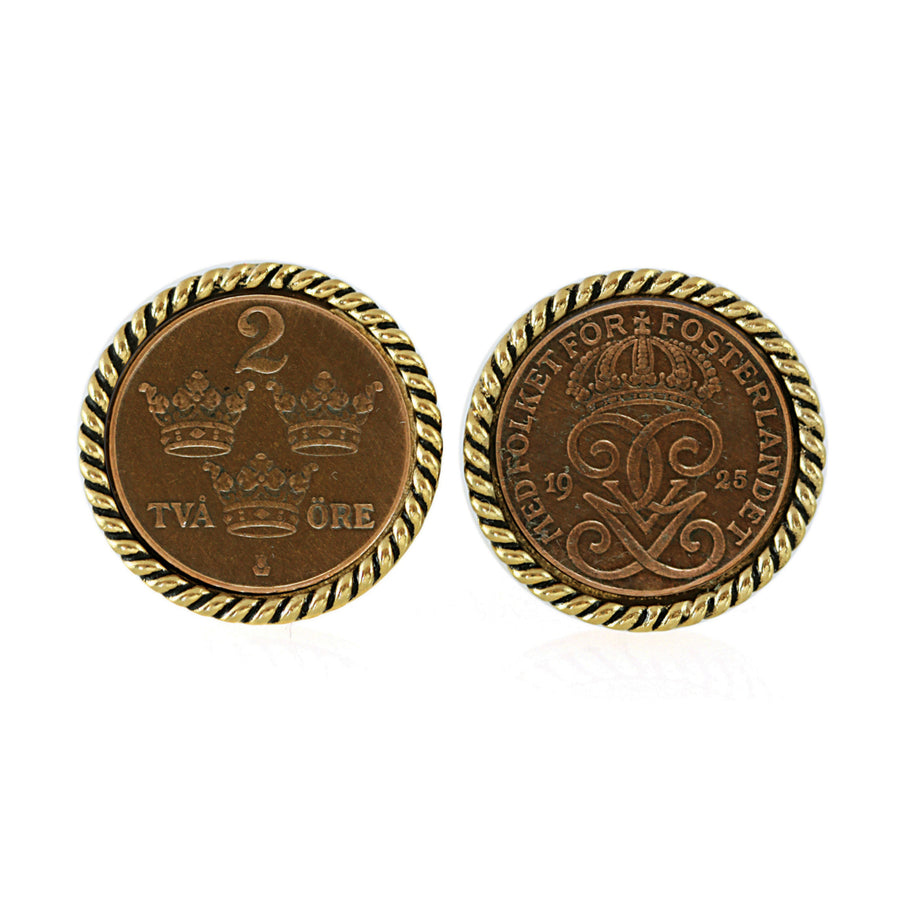 Swedish Coin ORE Crown Cufflinks Image 1