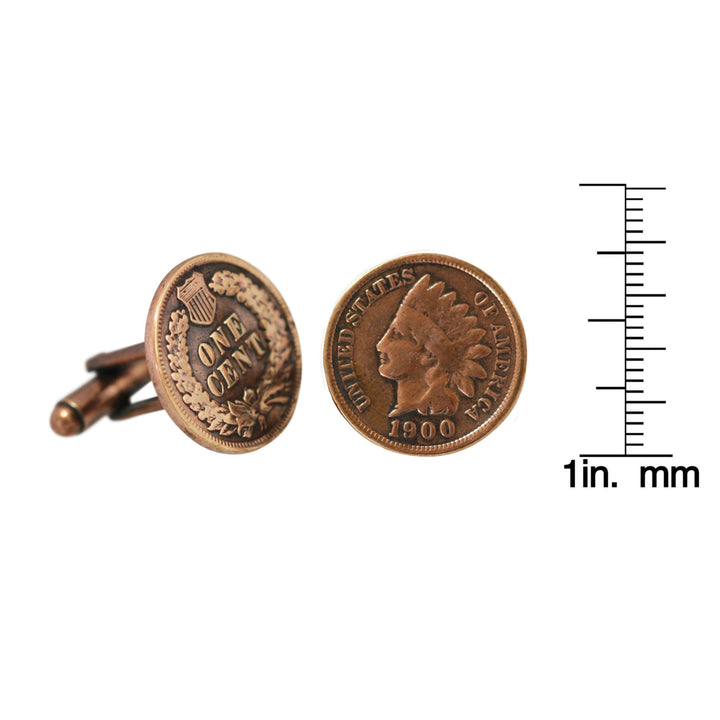 Copper Indian Head Coin Cuff Links Image 3