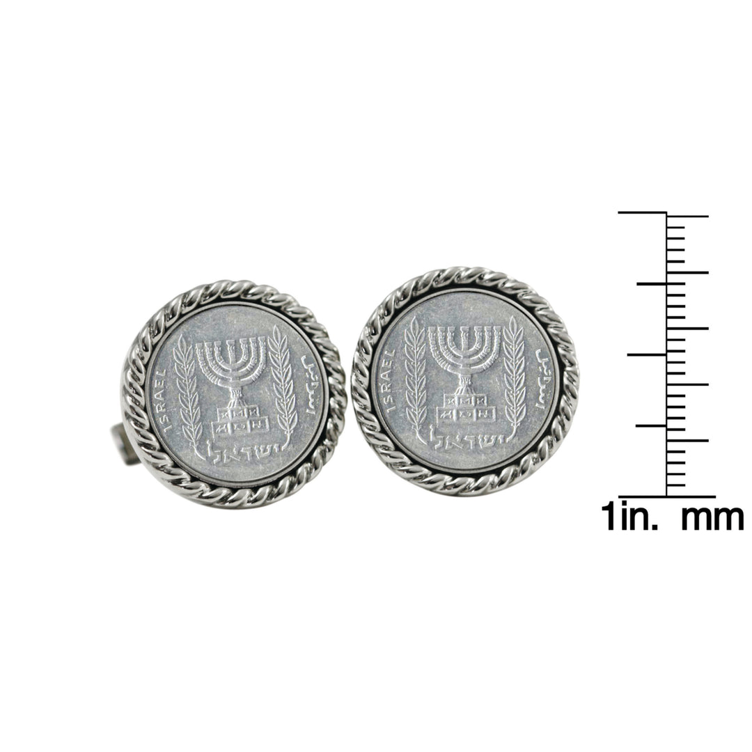 Israel Menorah Coin Cuff Links Image 3