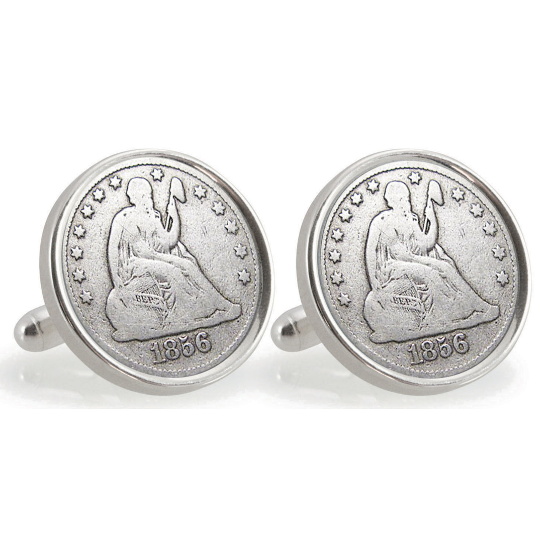 Auburn University 1856 Sterling Silver Dime Coin Cuff Links Image 1