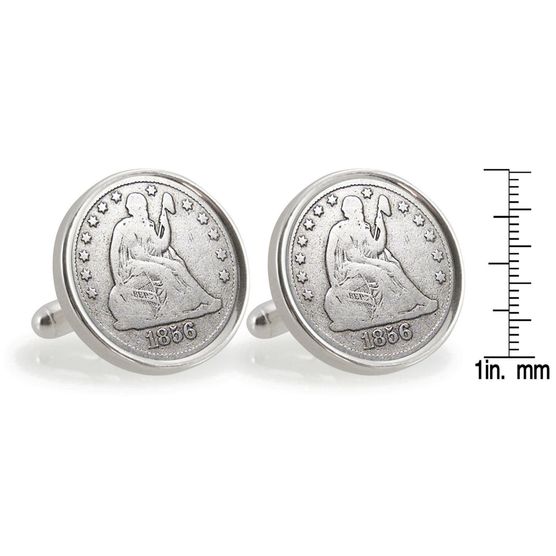 Auburn University 1856 Sterling Silver Dime Coin Cuff Links Image 3