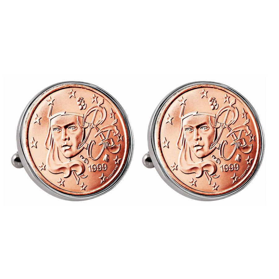 French 2 Euro Coin Cufflinks Image 1