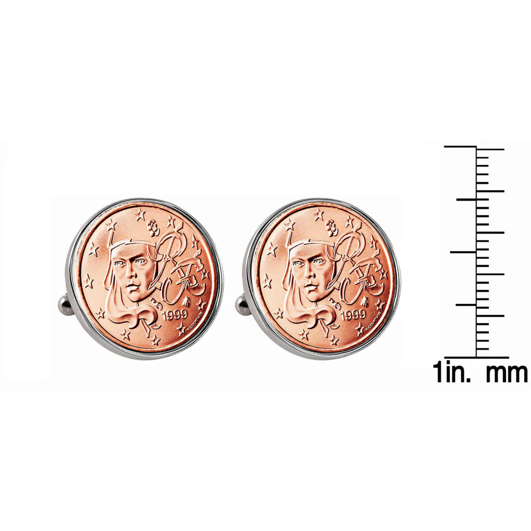 French 2 Euro Coin Cufflinks Image 2