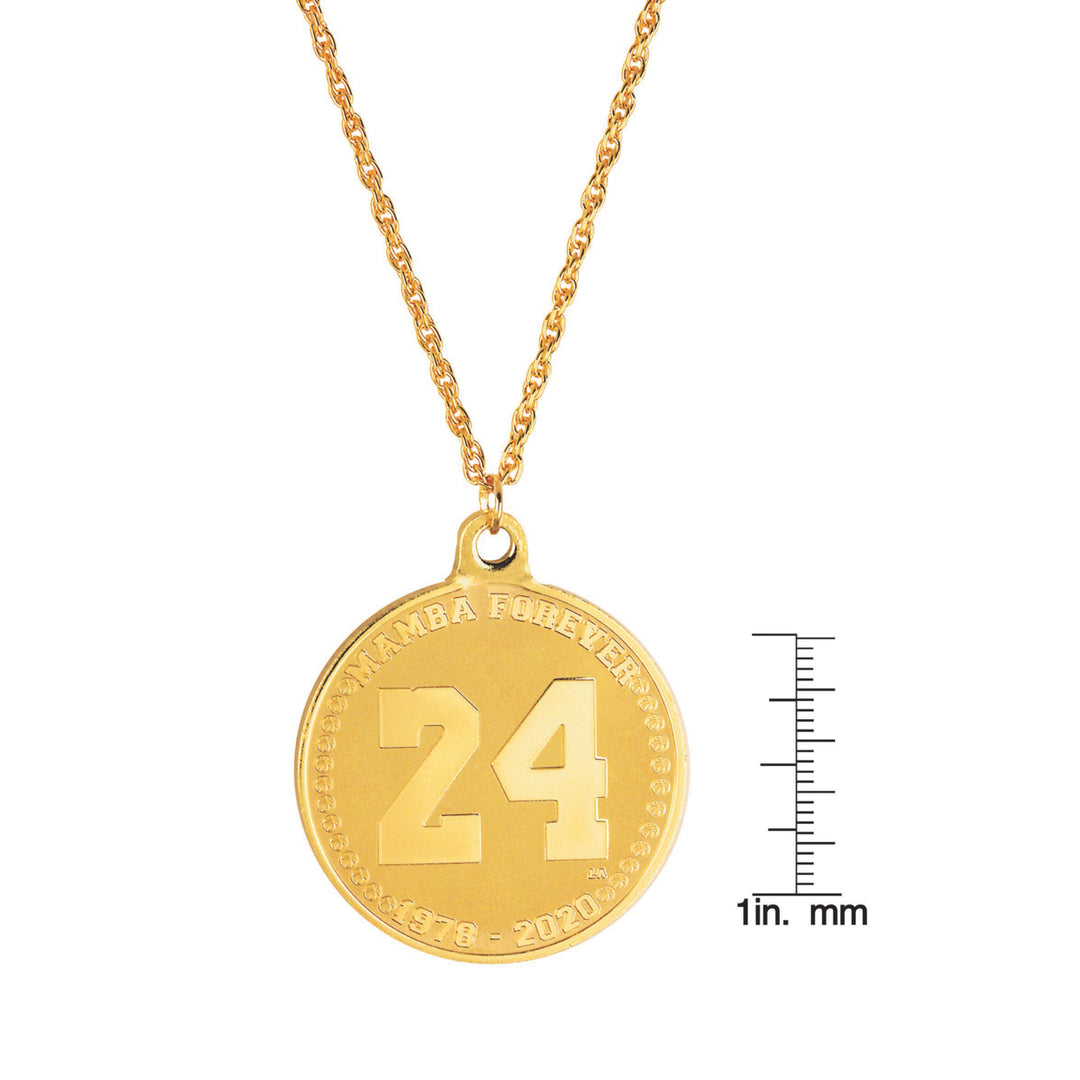 24KT Gold Plated Number 24 Medallion Pendant With Mens Chain Image 7