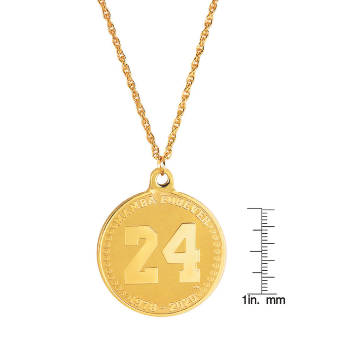 24KT Gold Plated Number 24 Medallion Pendant With Mens Chain Image 7