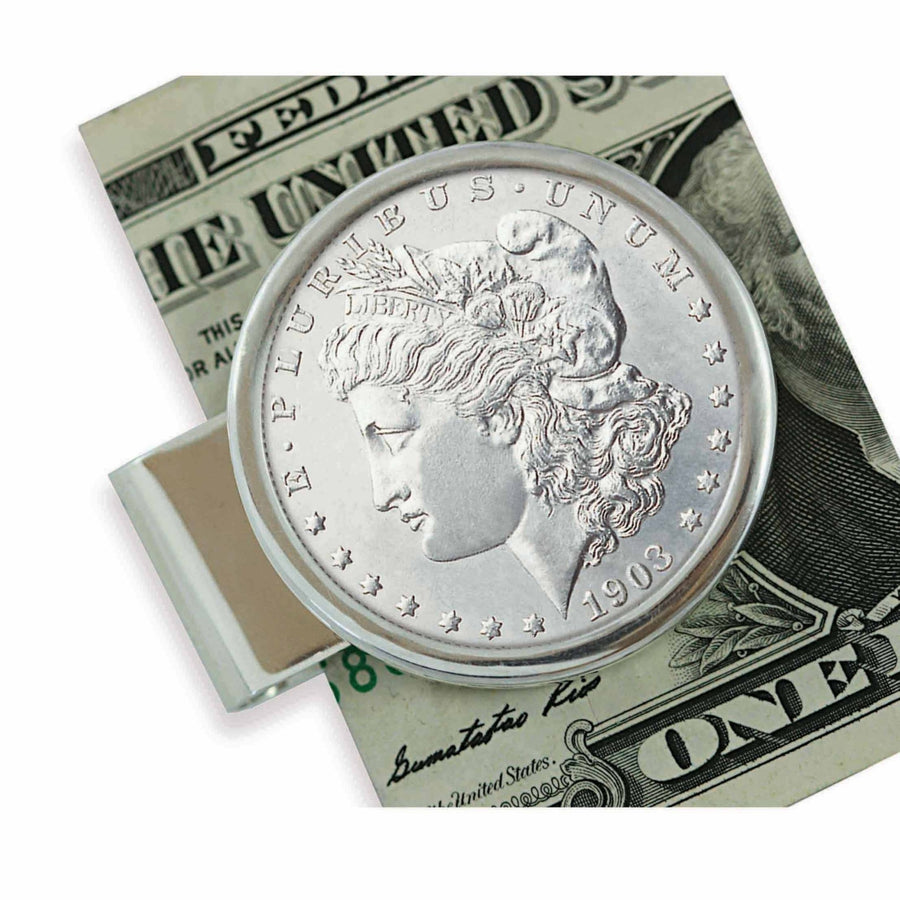 Sterling Silver Morgan Dollar Coin Money Clip Image 1