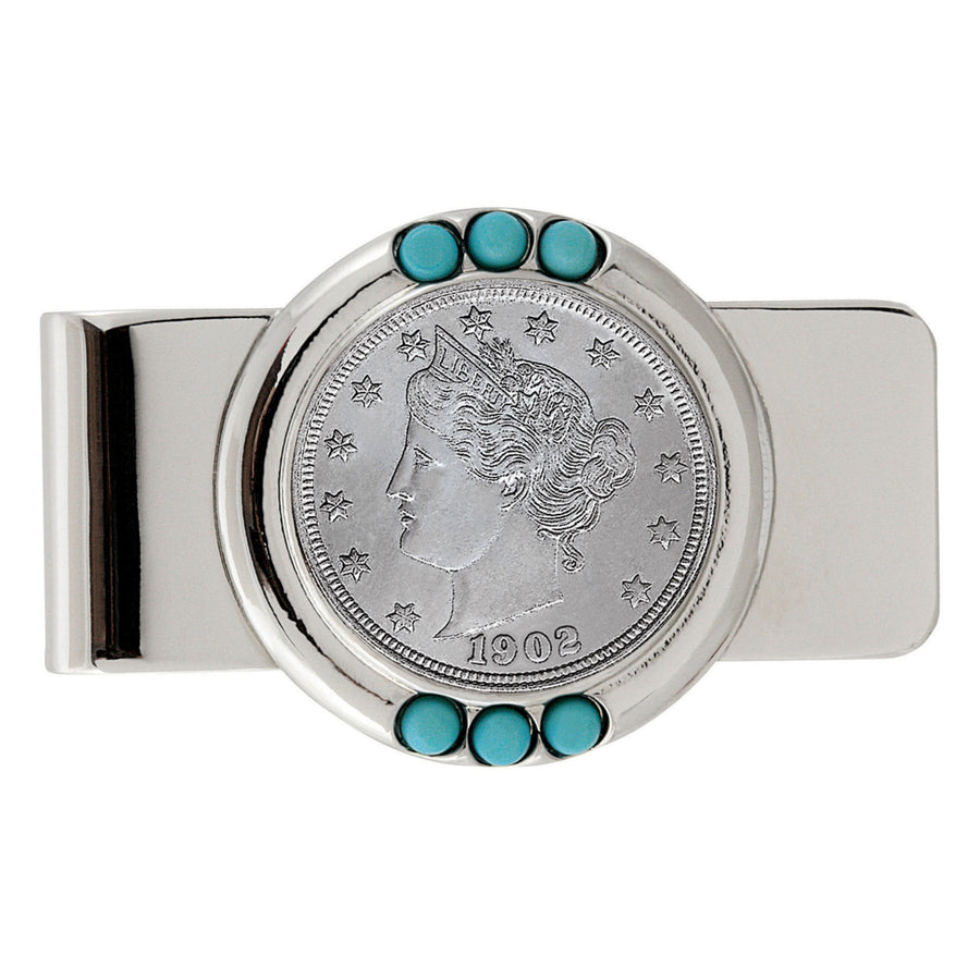 Liberty Nickel Turquoise Coin Money Clip Image 1