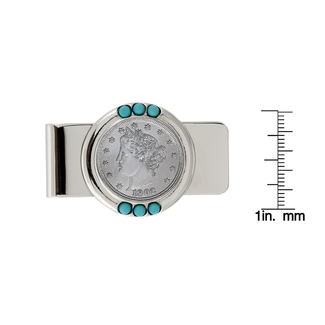 Liberty Nickel Turquoise Coin Money Clip Image 2