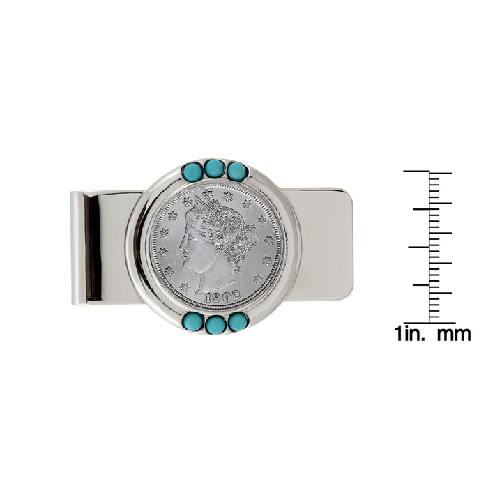 Liberty Nickel Turquoise Coin Money Clip Image 2