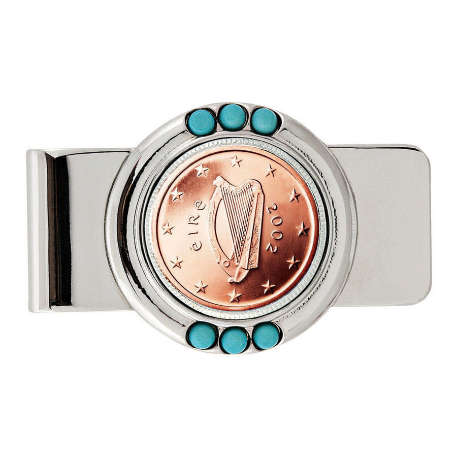 Irish 2 Euro Coin Turquoise Money Clip Image 1