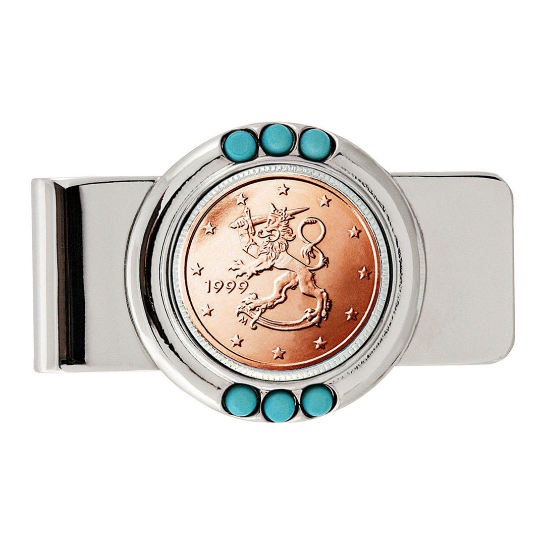 Finland 2 Euro Coin Turquoise Money Clip Image 1