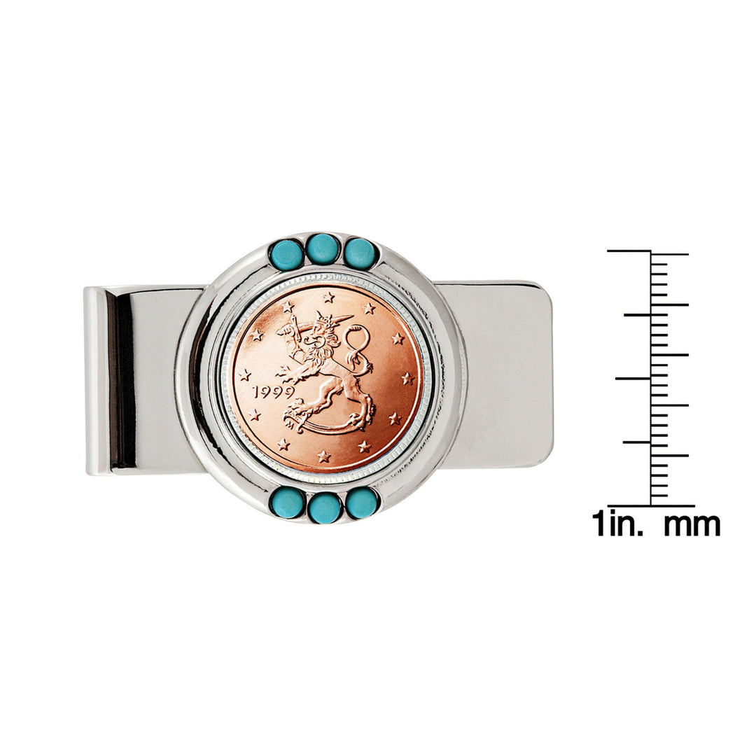 Finland 2 Euro Coin Turquoise Money Clip Image 2