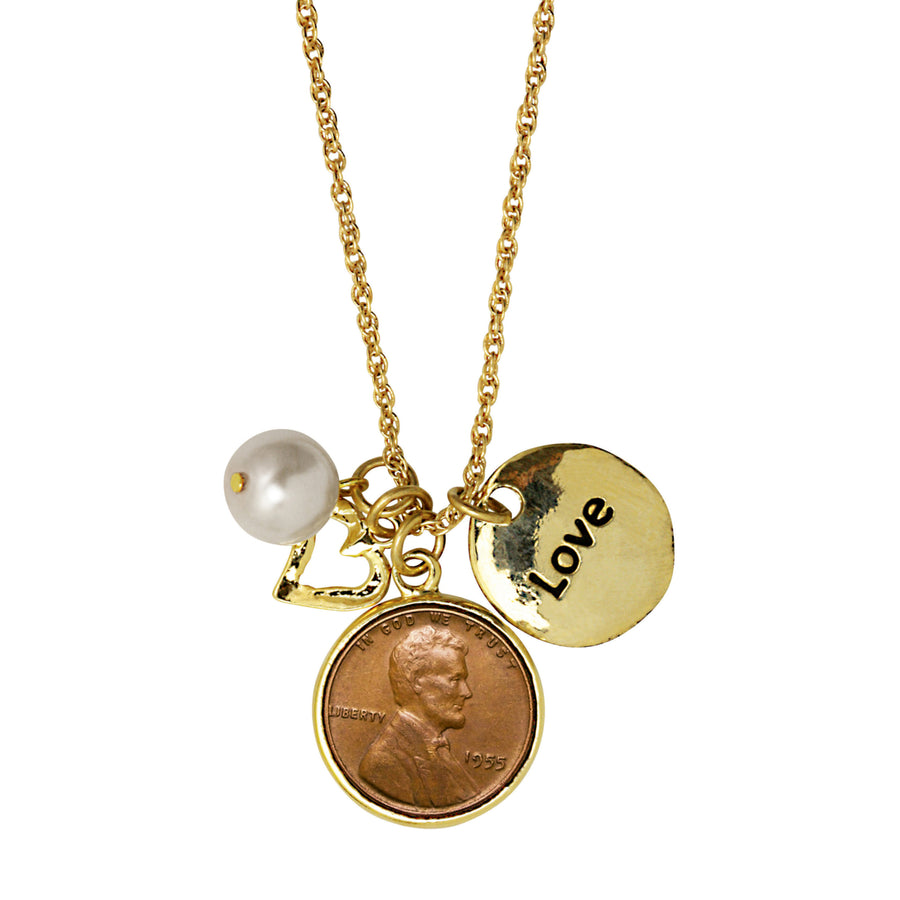 Love and Charms Lincoln Penny Coin Pendant Image 1