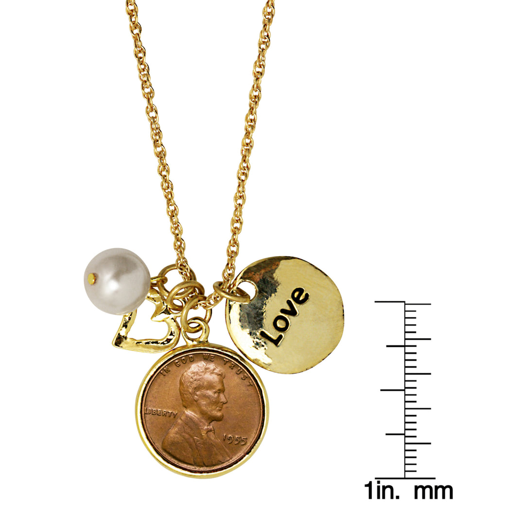 Love and Charms Lincoln Penny Coin Pendant Image 3