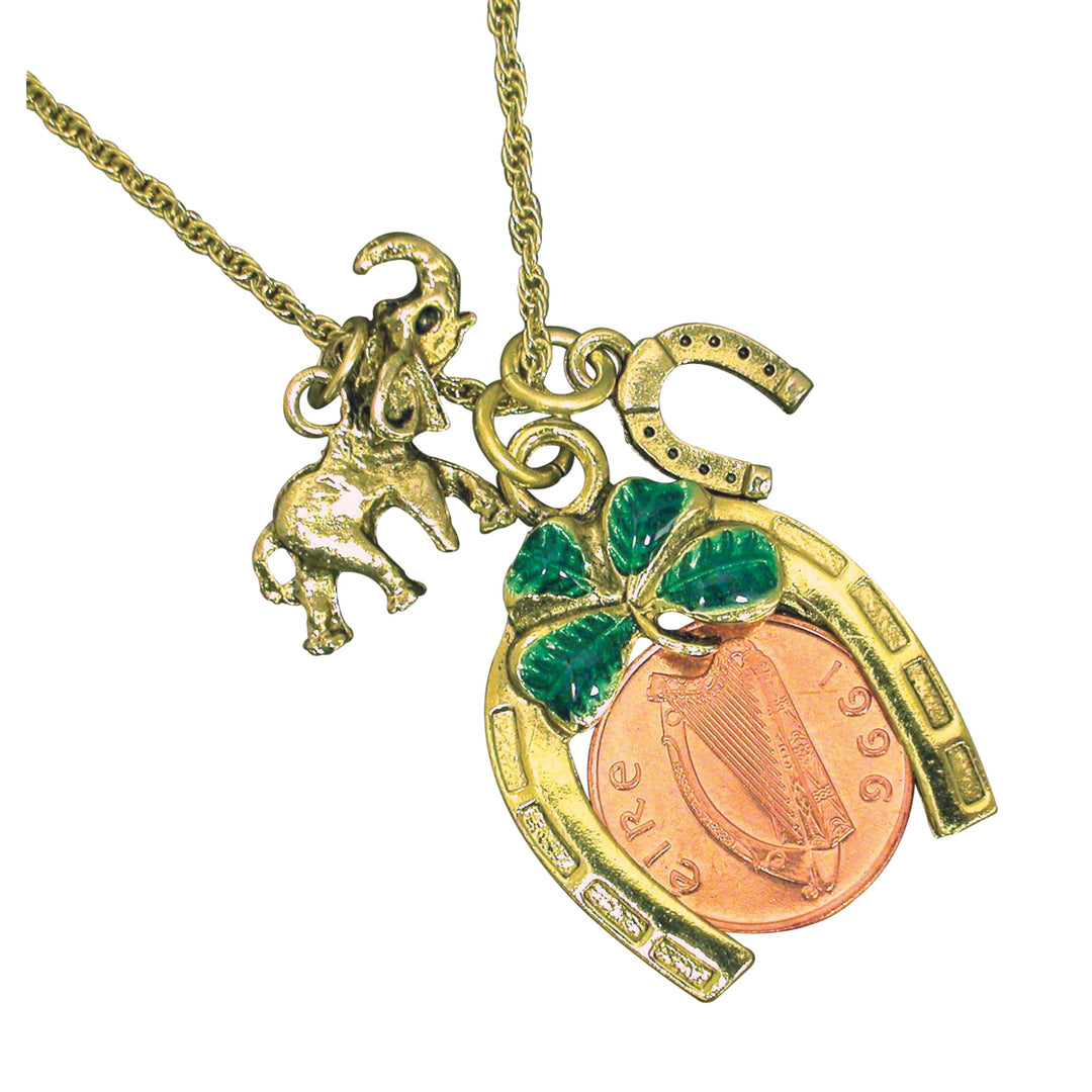 Irish Penny Coin Lotto Scratcher Charm Necklace Image 1