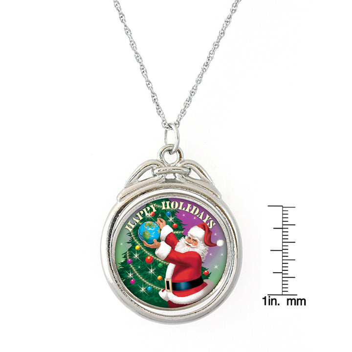 Happy Holidays Colorized JFK Half Dollar Spinner Coin Pendant Image 3