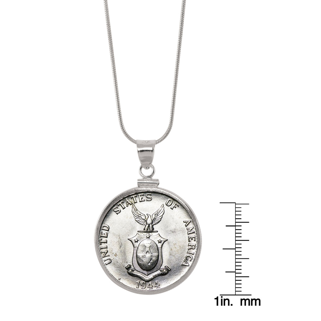 Silver Philippines 50 Centavos Sterling Silver Coin Pendant Image 3