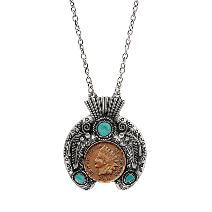 Indian Penny Ornate Headdress Necklace Image 1