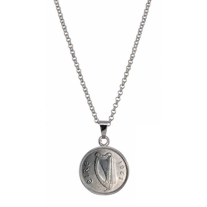 Irish Threepence Coin Pendant Necklace Image 1