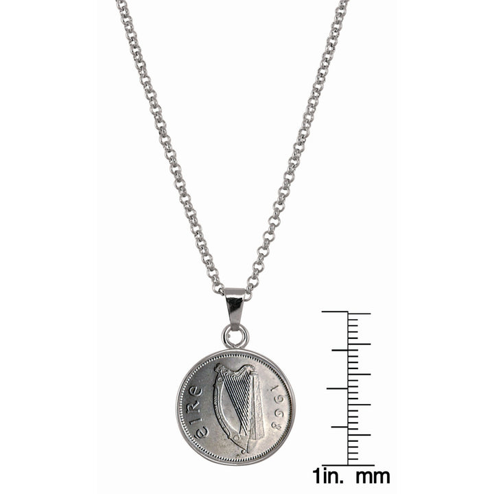 Irish Threepence Coin Pendant Necklace Image 2