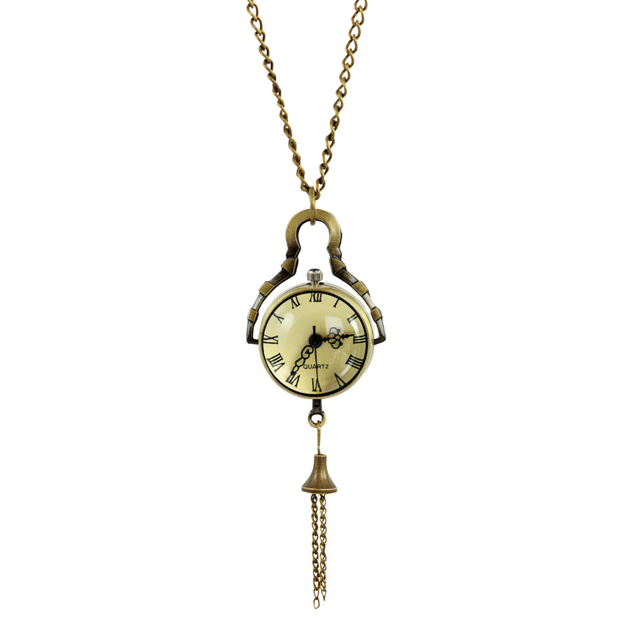 Glass Ball Bronze Watch Necklace Image 1