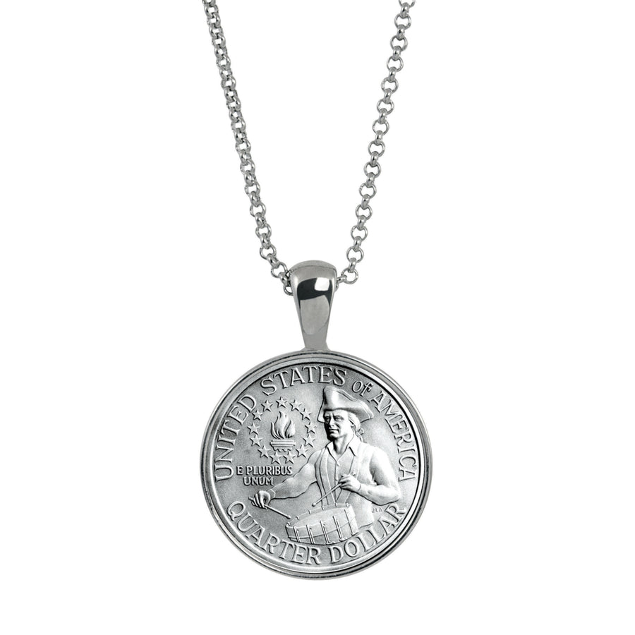 Bicentennial Washington Quarter Coin Pendant Image 1