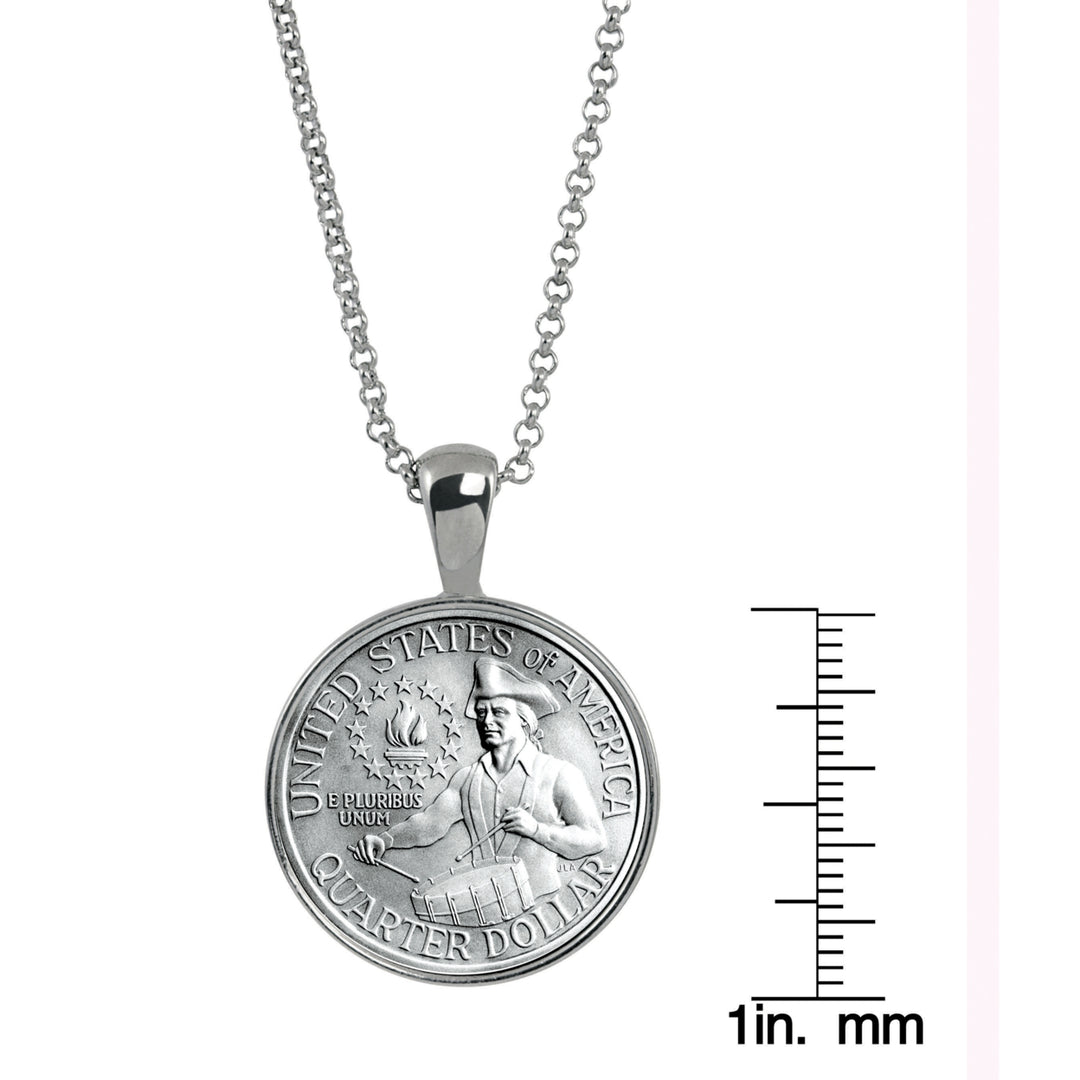 Bicentennial Washington Quarter Coin Pendant Image 3