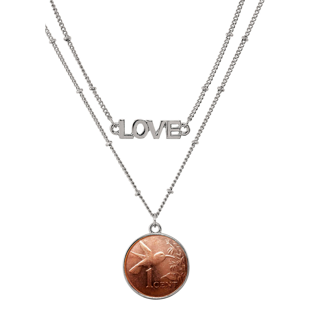 Hummingbird Coin Double Strand Love Necklace Image 1