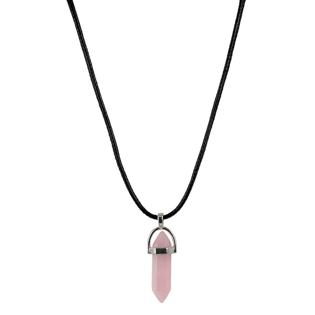 Pink Quartz Corded Pendant Image 1