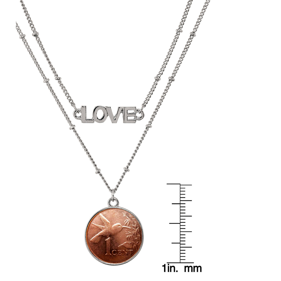 Hummingbird Coin Double Strand Love Necklace Image 3