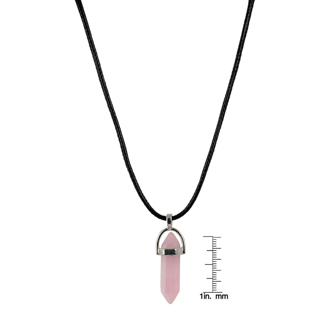 Pink Quartz Corded Pendant Image 3