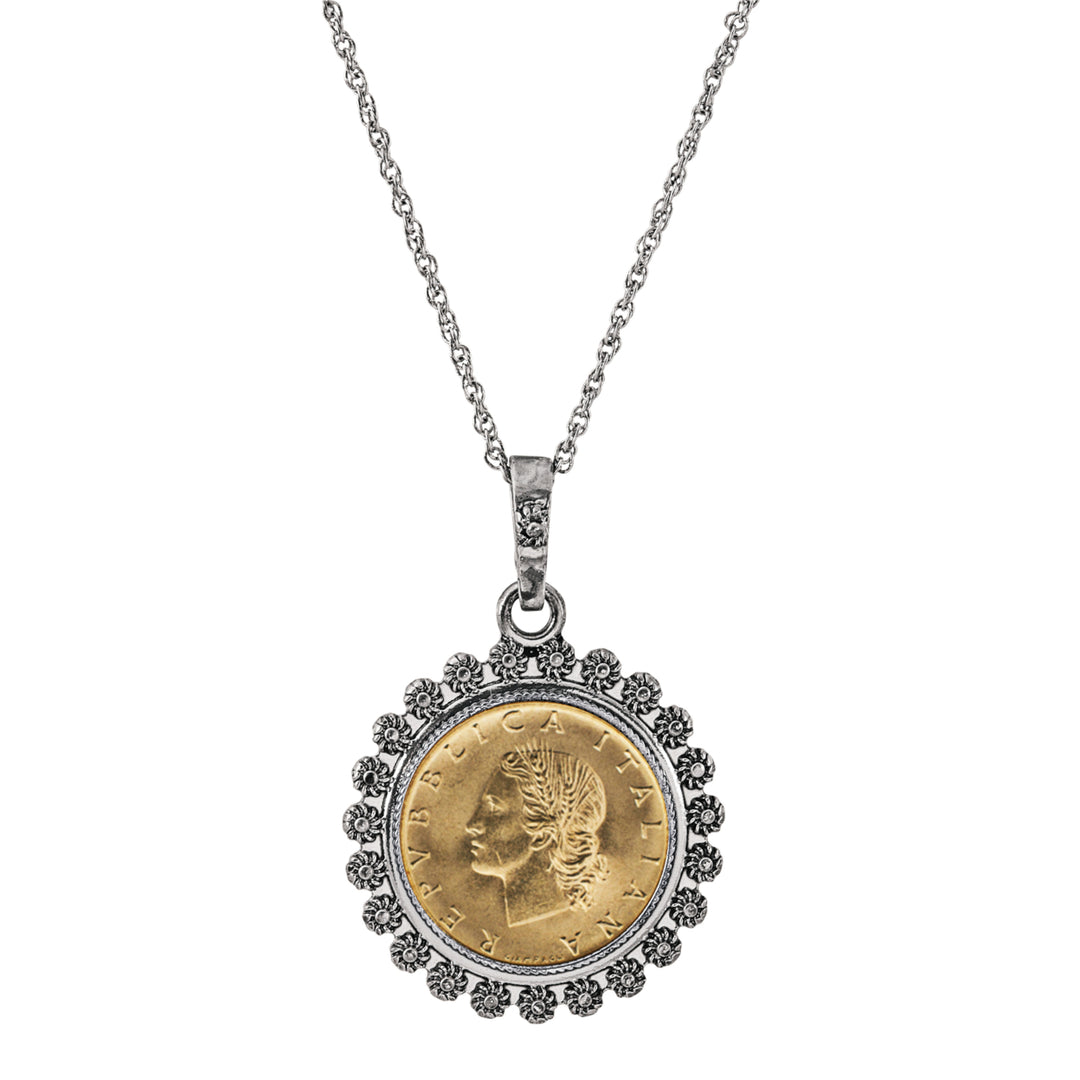 Miss Italy Italian 20 Lira Coin Necklace Image 1