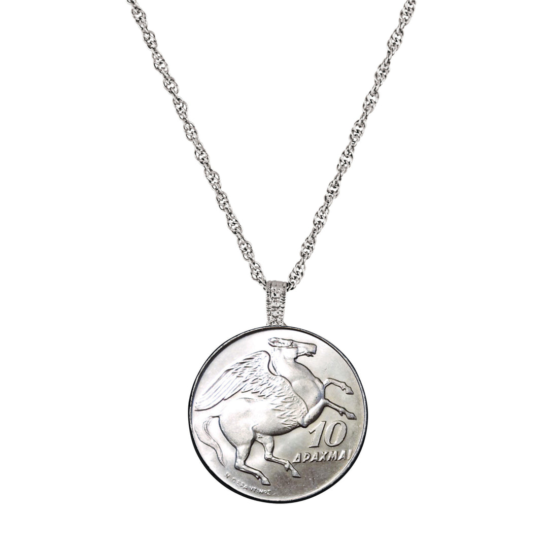 Greek Pegasus Coin Pendant Image 1