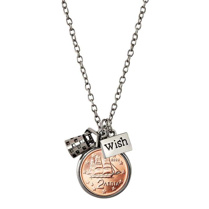 Greek 2 Euro Coin Wishing Well Pendant Image 1