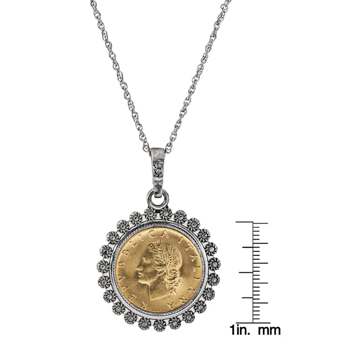 Miss Italy Italian 20 Lira Coin Necklace Image 4