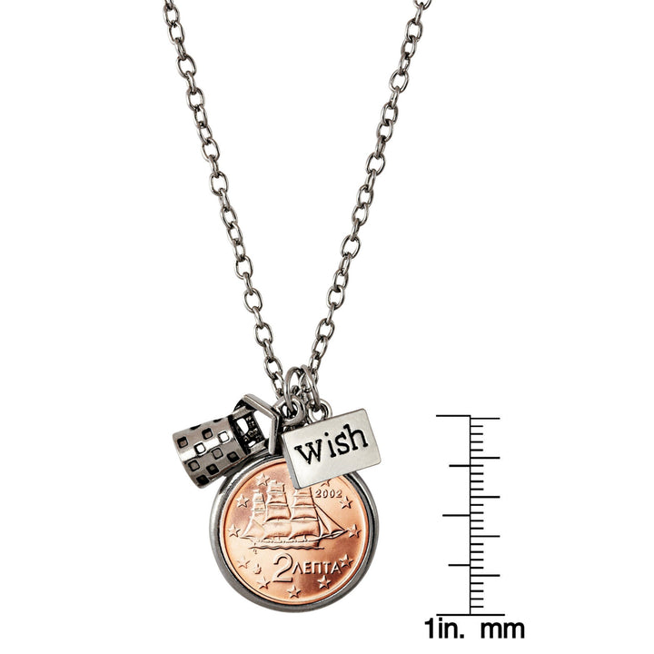 Greek 2 Euro Coin Wishing Well Pendant Image 3