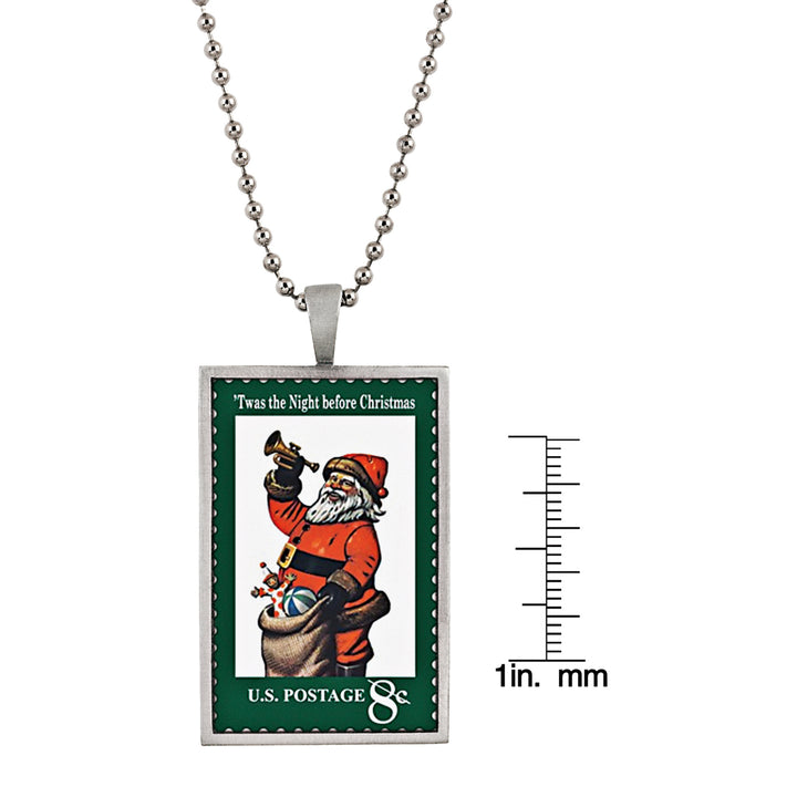 Twas The Night Before United States Postage Stamp Ball Chain Necklace Image 4