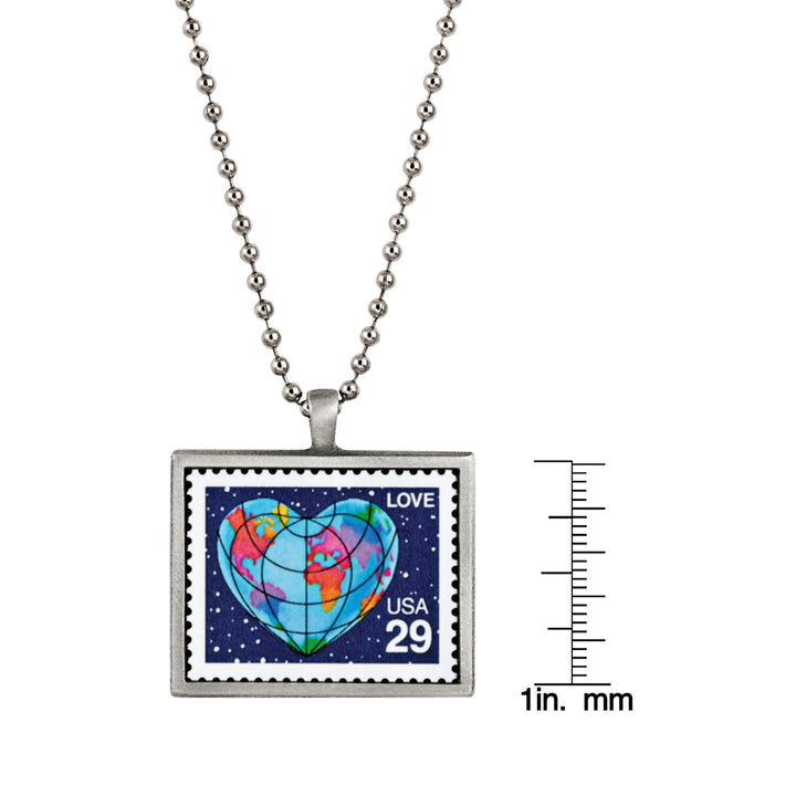 A World of Love United States Postage Stamp Ball Chain Necklace Image 4