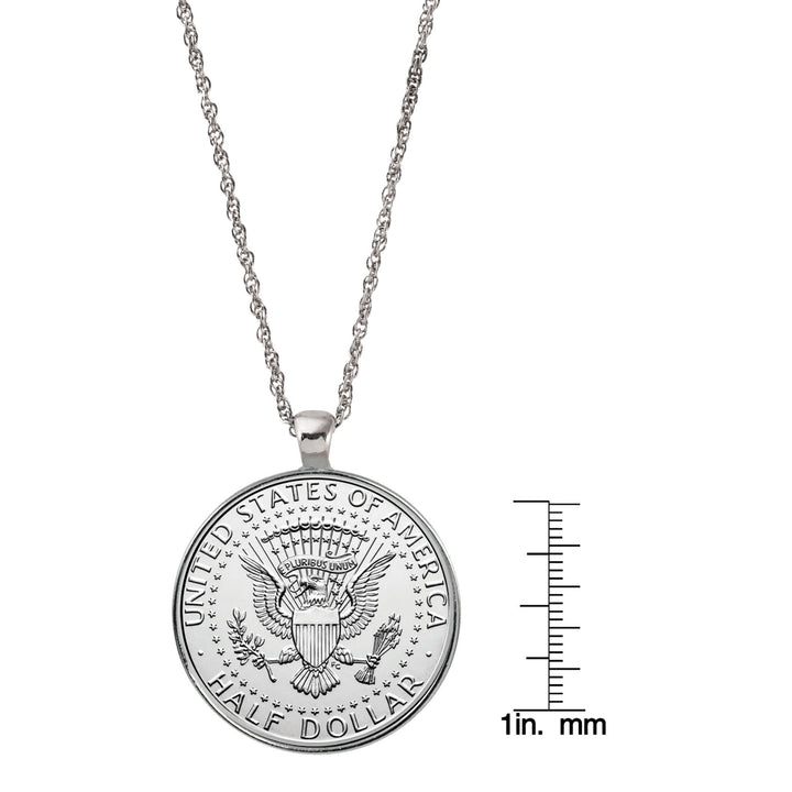 Presidential Seal Half Dollar Coin Silvertone Pendant Image 3