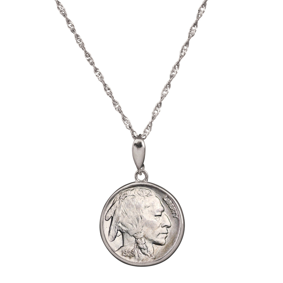 Buffalo Nickel Coin Sterling Silver Necklace Image 1