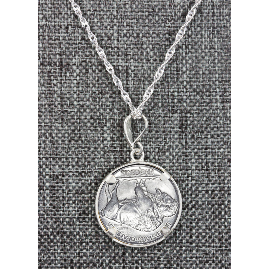 Buffalo Nickel Coin Sterling Silver Necklace Image 3