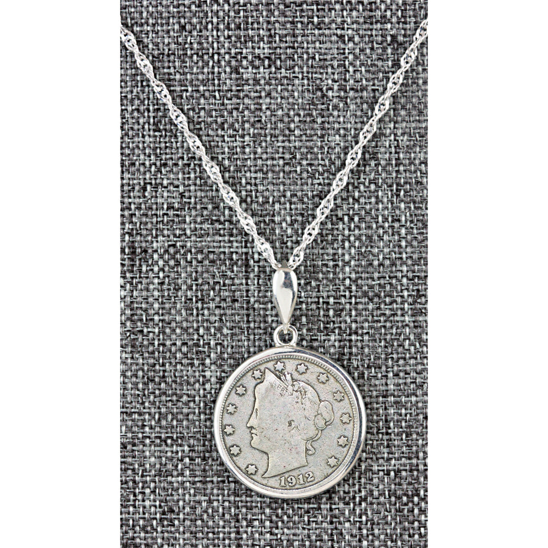 Liberty Nickel Coin Sterling Silver Necklace Image 2