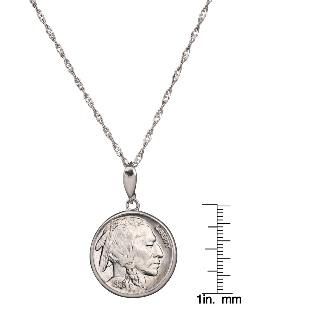 Buffalo Nickel Coin Sterling Silver Necklace Image 4