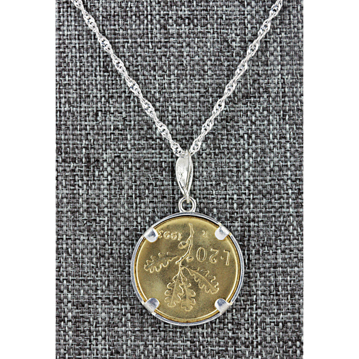 Italian Republic 20 Lira Coin Sterling Silver Necklace Image 4