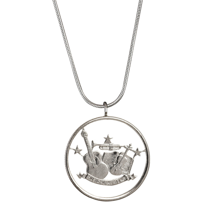 Musical Heritage Cut Out Quarter Coin Pendant Image 1